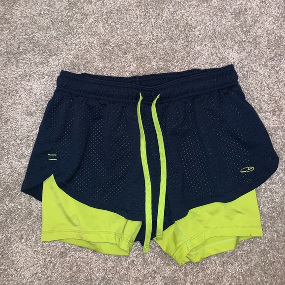 Champion Dark Blue & Green athletic shorts size S - Picture 3 of 6